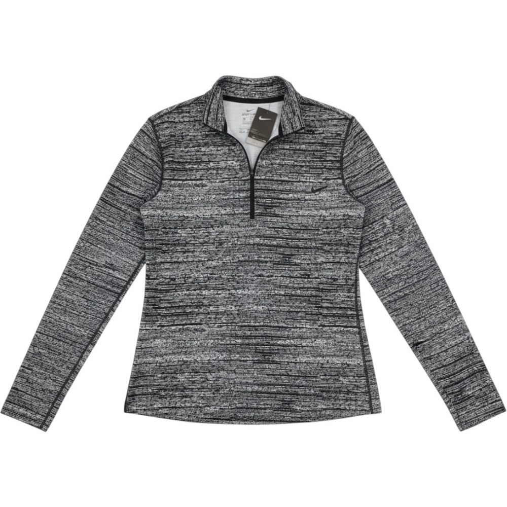 Nike Pullover Women XL Black NWOT Dri-FIT Quarter Zip Space Dye Activewear